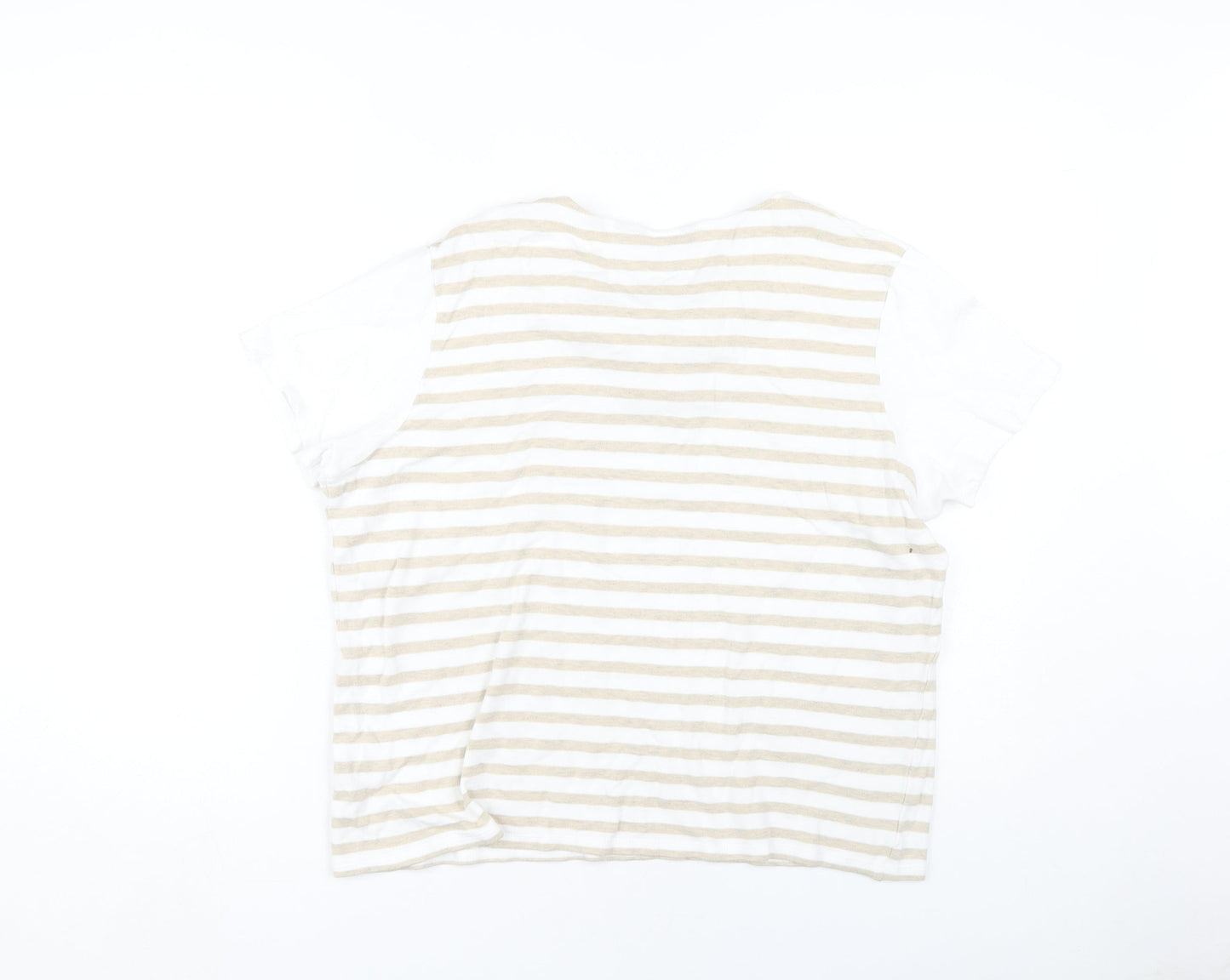 Womens UK Size L ISLE Beige Basic T-Shirt