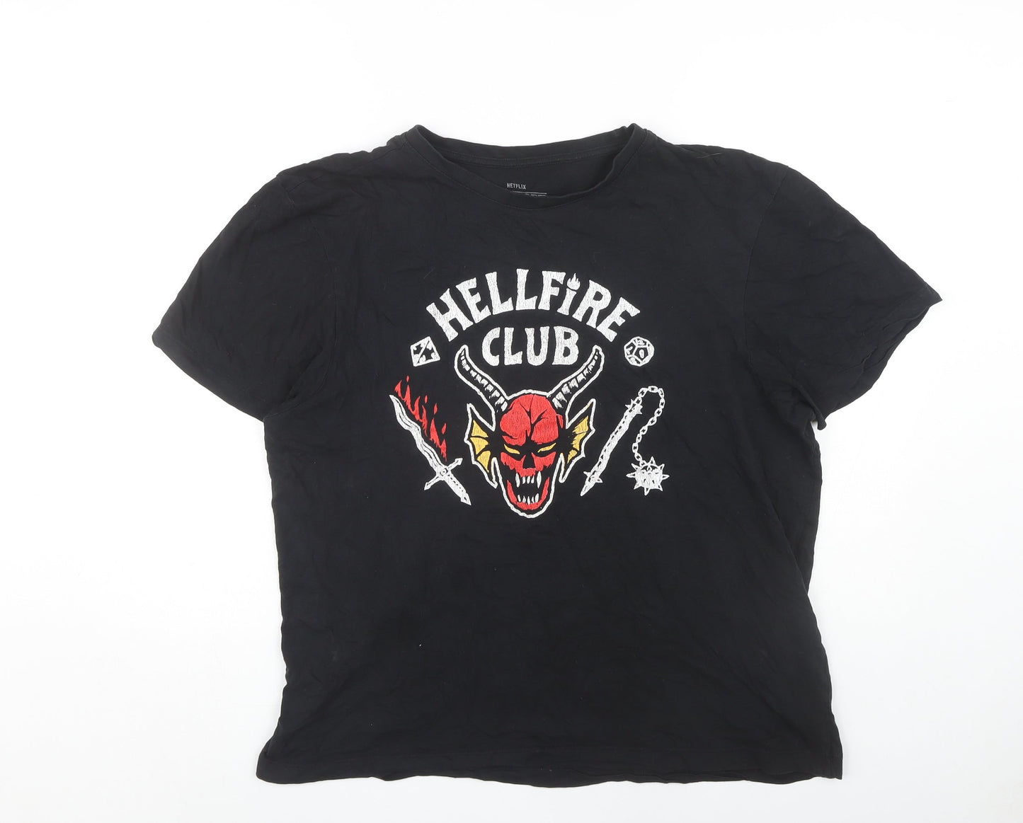 Unisex Adults UK Size 2XL Netflix Black Basic T-Shirt