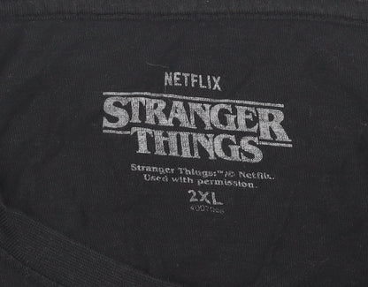 Unisex Adults UK Size 2XL Netflix Black Basic T-Shirt