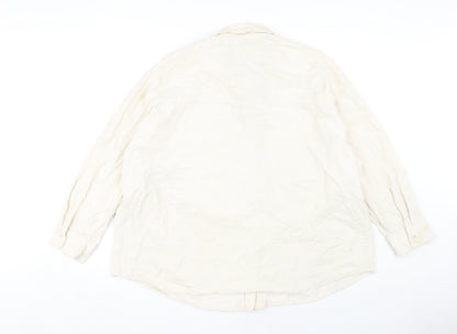 Womens UK Size L H&M White Basic Button-Up