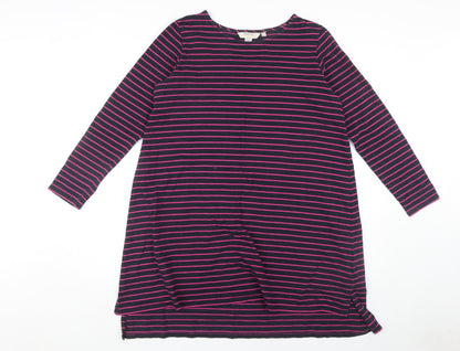 People Tree Women's Multicoloured Striped Shift Dress Size 12