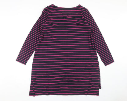 People Tree Women's Multicoloured Striped Shift Dress Size 12