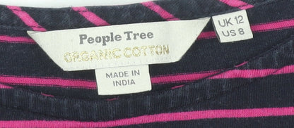 People Tree Women's Multicoloured Striped Shift Dress Size 12