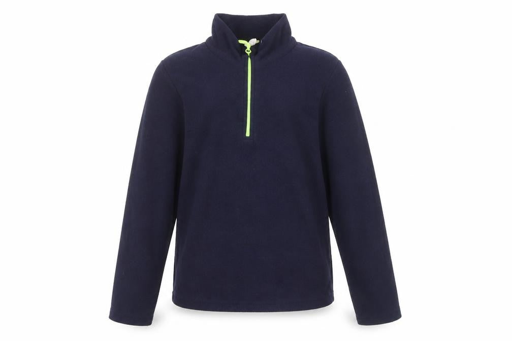 Front view of Mountain Warehouse boys’ blue fleece pullover, 8-10 years