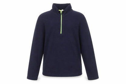 Front view of Mountain Warehouse boys’ blue fleece pullover, 8-10 years