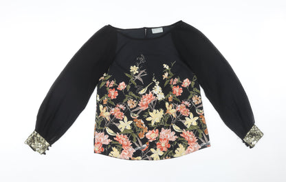 Womens UK Size 10 Wallis Black Basic Blouse