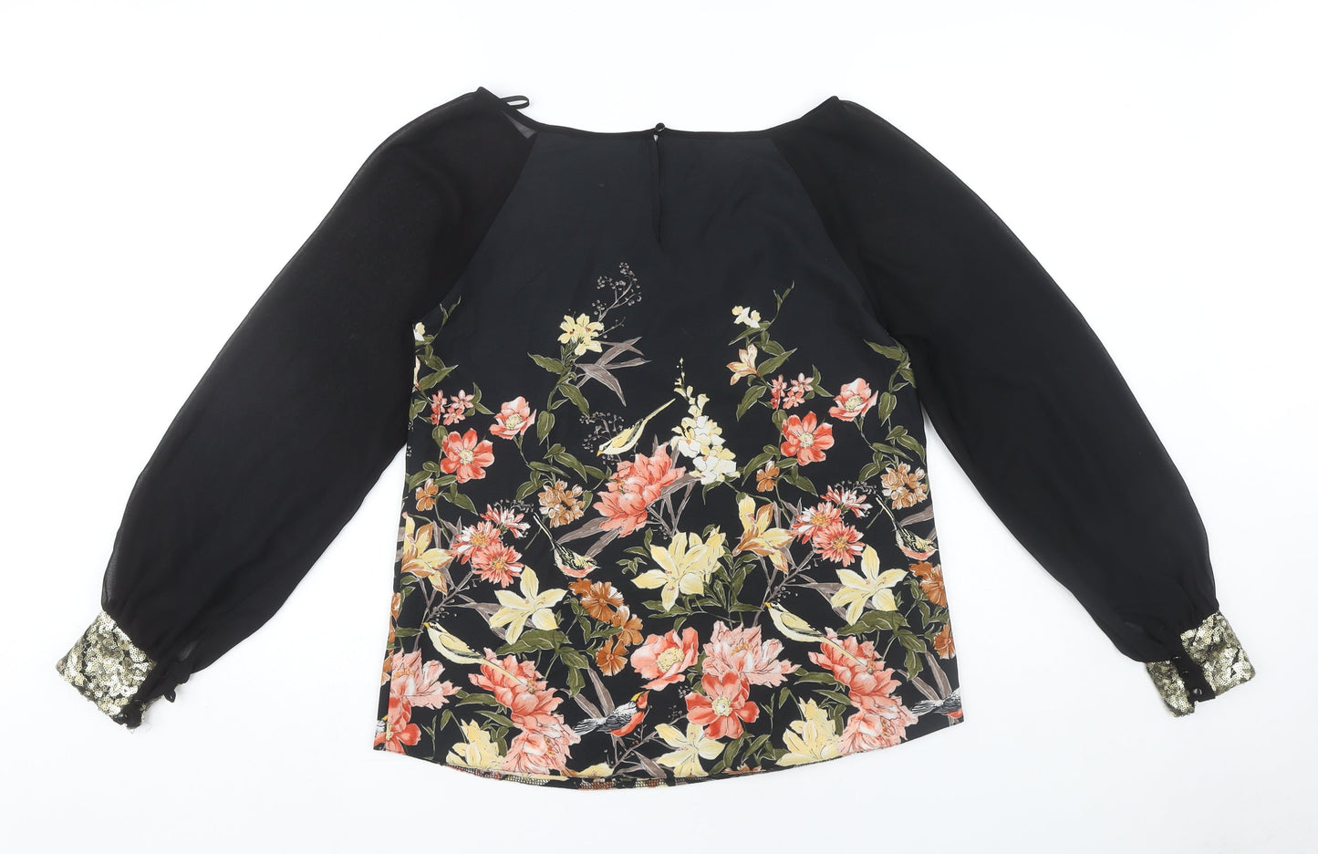 Womens UK Size 10 Wallis Black Basic Blouse