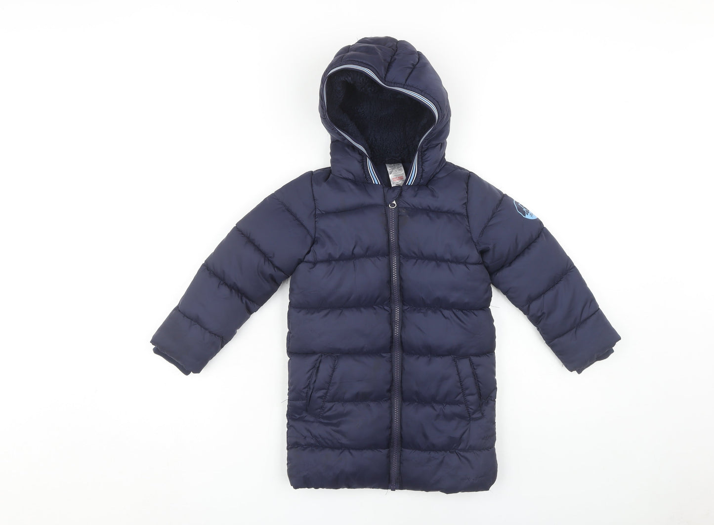 Lily & Dan Boys Blue Hooded Puffer Jacket 3-4 Years