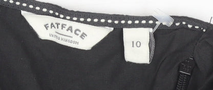 Fat Face Women's Black Dress, Size 10, Embroidered Sleeveless