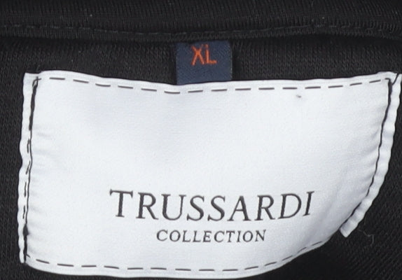 Trussardi Men's Black XL Full Zip Hoodie