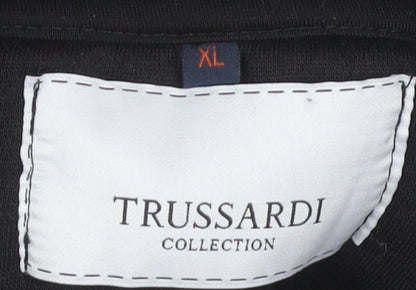 Trussardi Men's Black XL Full Zip Hoodie