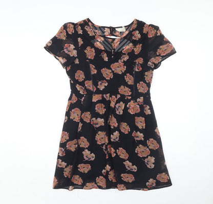 Pins and Needles Women's Black Floral Dress M