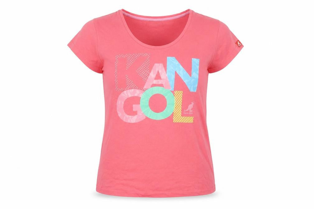 Womens UK Size 10 Kangol Pink Basic T-Shirt