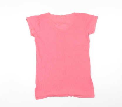Womens UK Size 10 Kangol Pink Basic T-Shirt