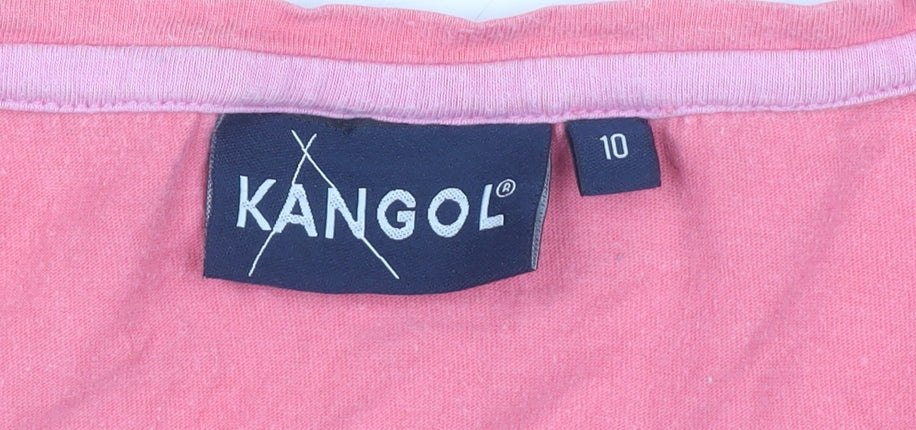 Womens UK Size 10 Kangol Pink Basic T-Shirt