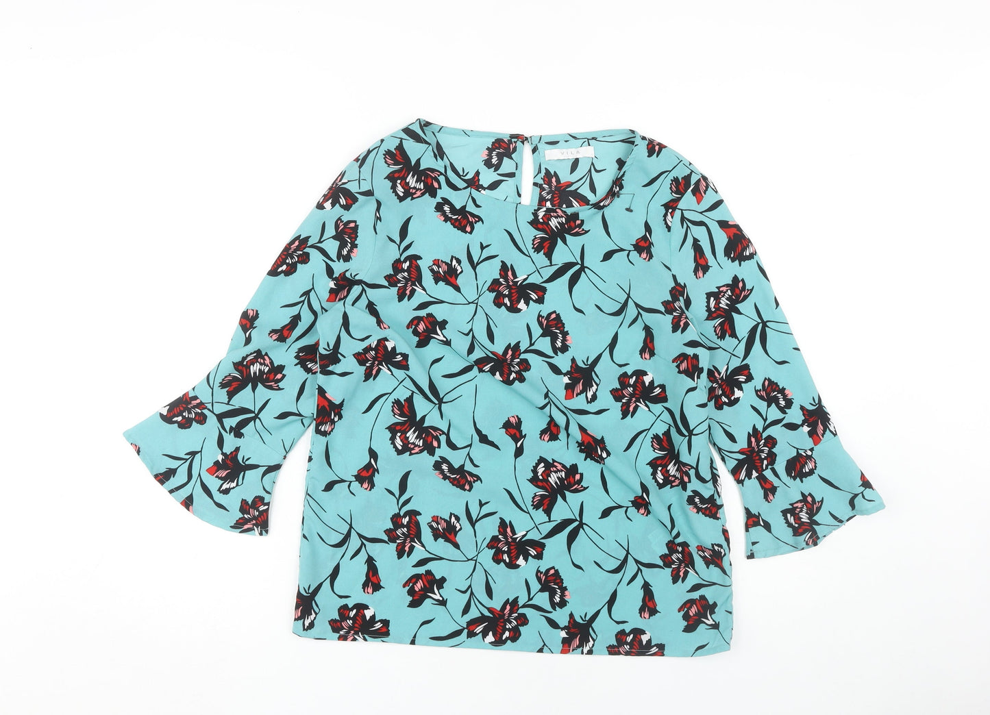 Womens UK Size S VILA Blue Basic Blouse