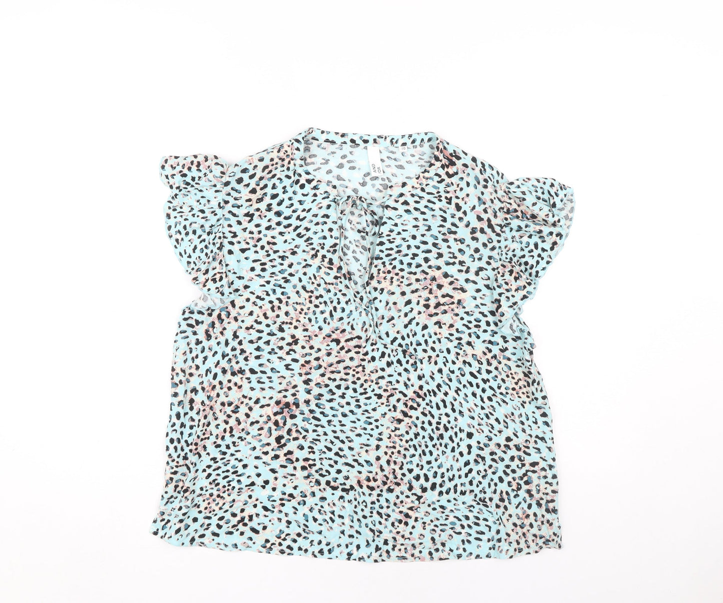 Womens UK Size 10 AND/OR Blue Basic Blouse