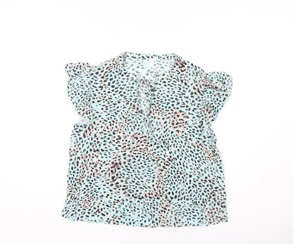 Womens UK Size 10 AND/OR Blue Basic Blouse
