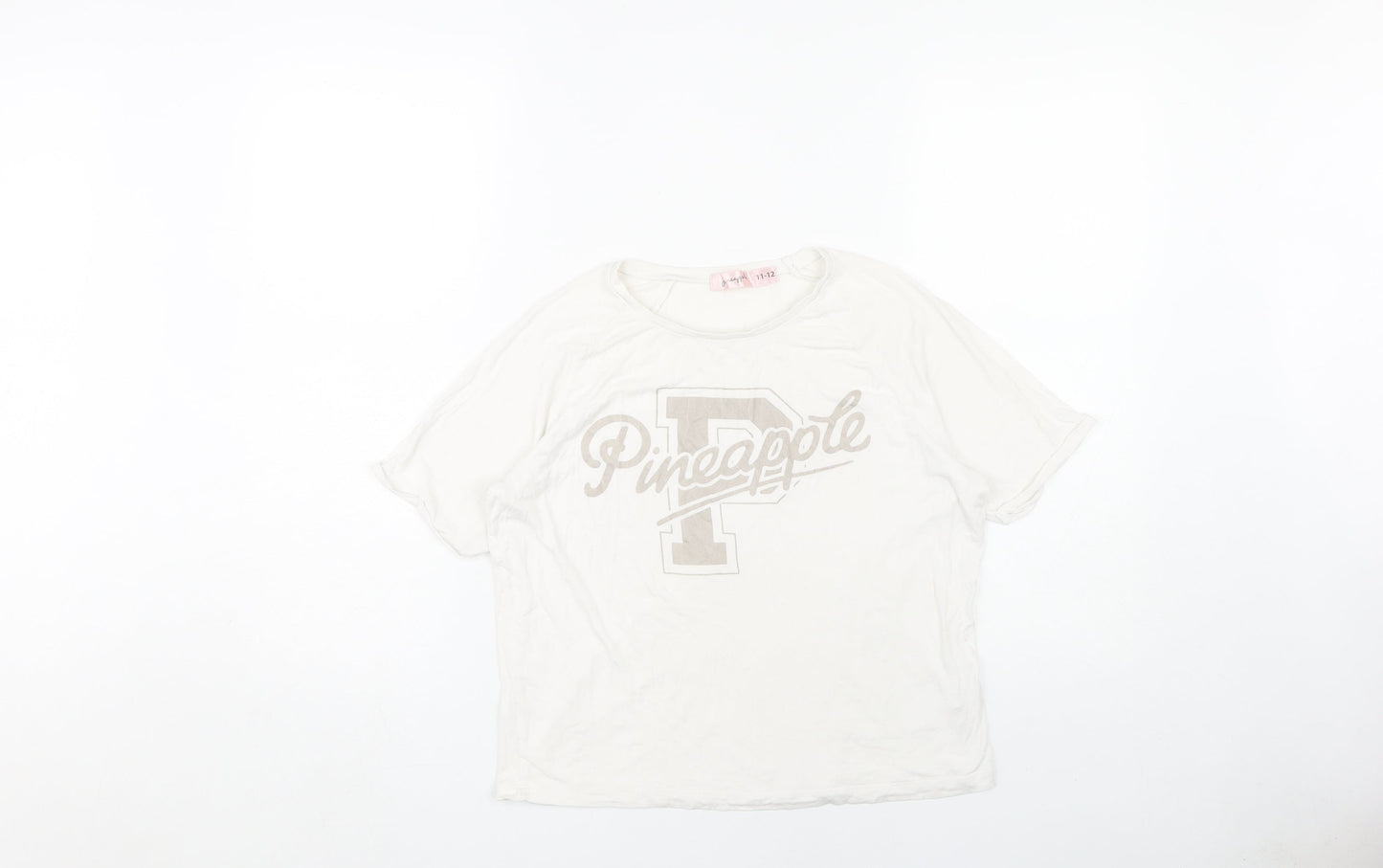 Pineapple Girls White T-Shirt 11-12 Years Basic Logo