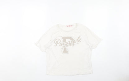 Pineapple Girls White T-Shirt 11-12 Years Basic Logo