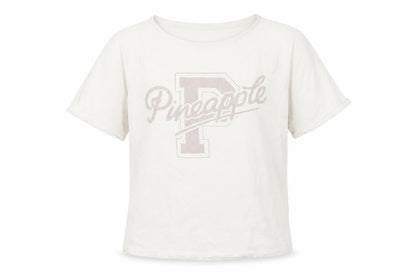 Front view of Pineapple girls’ white t-shirt 11-12 years basic logo