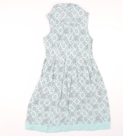 RJR John Rocha Women's Blue A-Line Collared Dress
