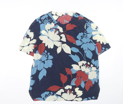 Jaeger Floral Silk Blouse, Women's Size 18, Multicoloured