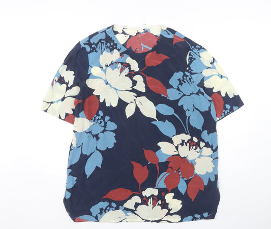 Jaeger Floral Silk Blouse, Women's Size 18, Multicoloured