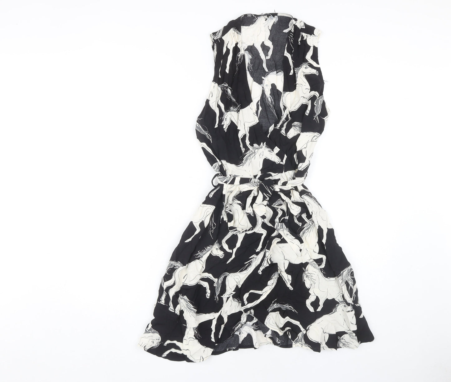 Karen Millen Women's Black Animal Print Sleeveless Dress