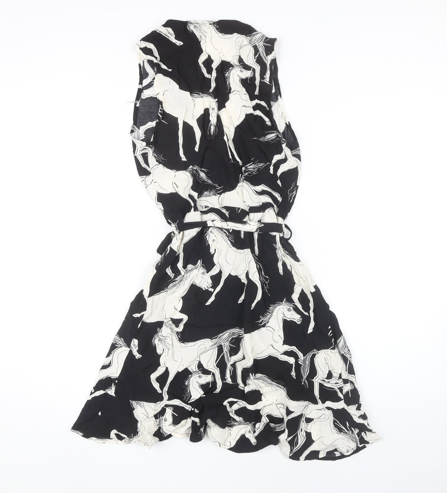Karen Millen Women's Black Animal Print Sleeveless Dress