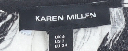 Karen Millen Women's Black Animal Print Sleeveless Dress