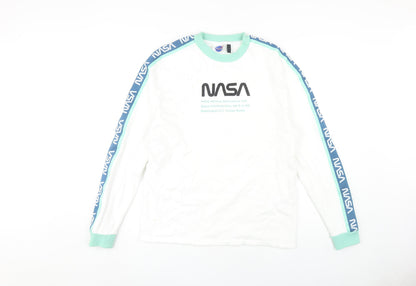 NASA Unisex White Pullover Sweatshirt S