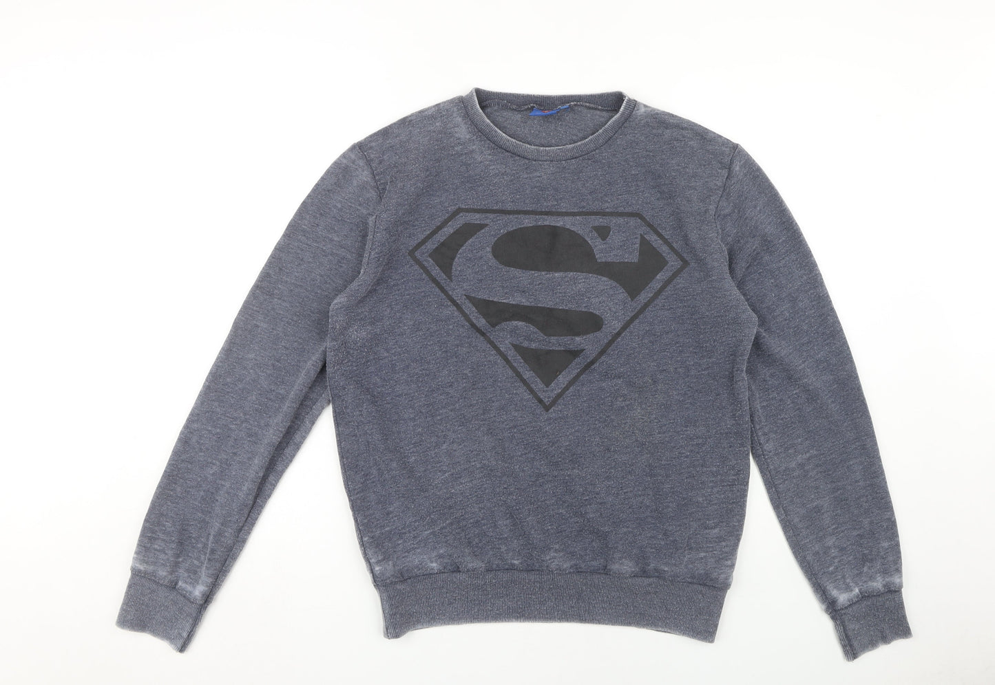Superman Men's Grey Logo Pullover Sweatshirt M