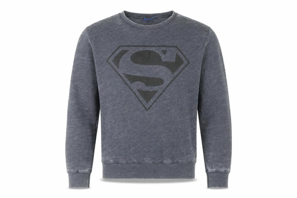 Mens UK Size M Superman Grey Pullover Sweatshirt
