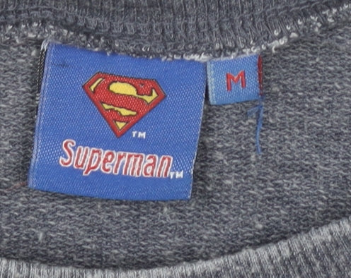 Superman Men's Grey Logo Pullover Sweatshirt M