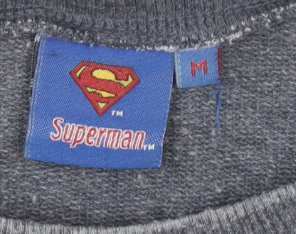Superman Men's Grey Logo Pullover Sweatshirt M