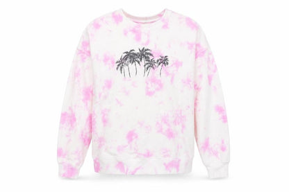 Hush Women's Pink Tie Dye Palm Sweatshirt, Size S