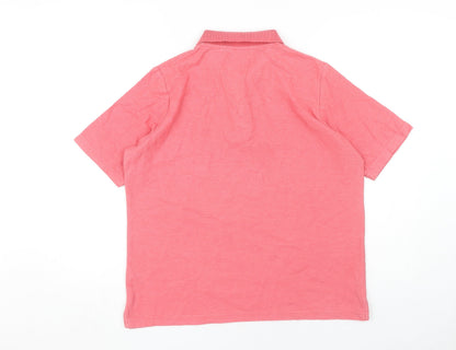 Unisex Adults UK Size L ISLE Pink Basic Polo