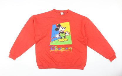 Unisex Adults UK Size S Disney Red Pullover Sweatshirt