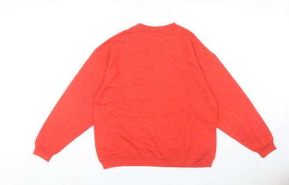 Unisex Adults UK Size S Disney Red Pullover Sweatshirt