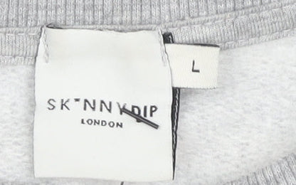 Skinnydip Women's Grey Pullover Sweatshirt L