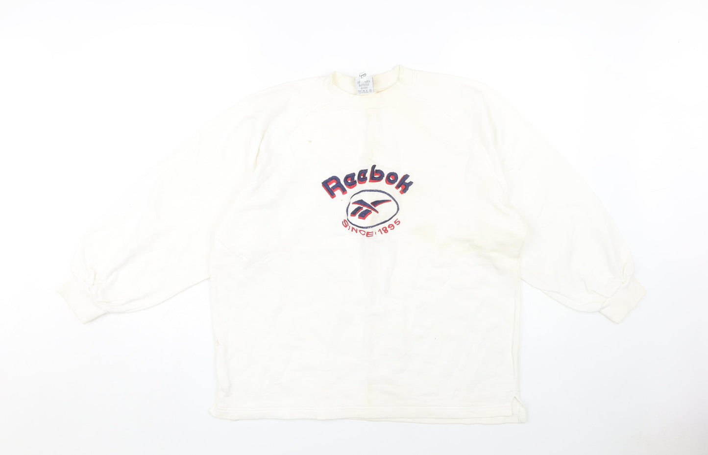 Reebok Unisex Ivory Sweatshirt L - Logo Accent