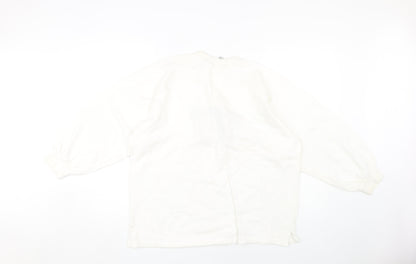 Reebok Unisex Ivory Sweatshirt L - Logo Accent