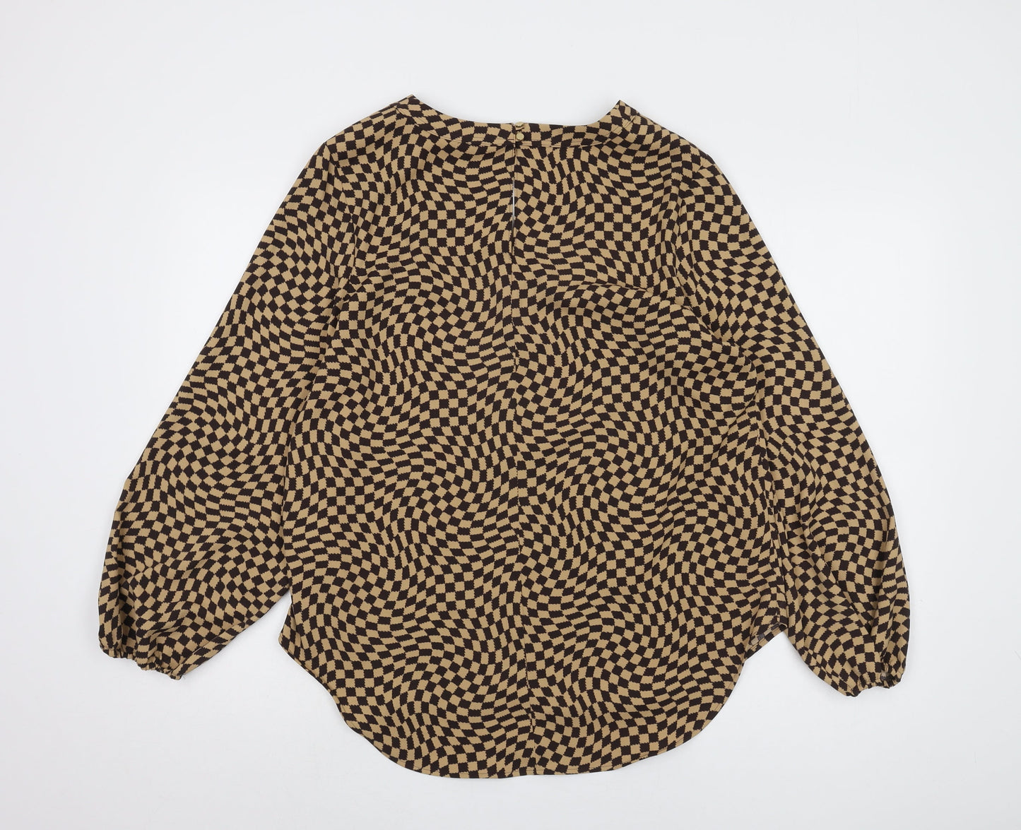 Womens UK Size 12 Marks and Spencer Brown Basic Blouse