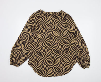 Womens UK Size 12 Marks and Spencer Brown Basic Blouse