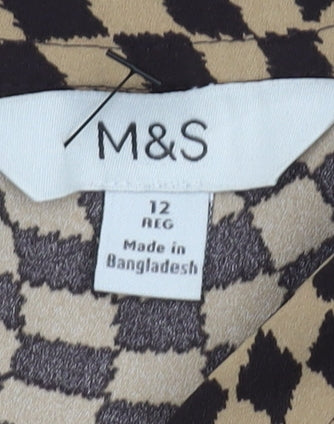 Womens UK Size 12 Marks and Spencer Brown Basic Blouse
