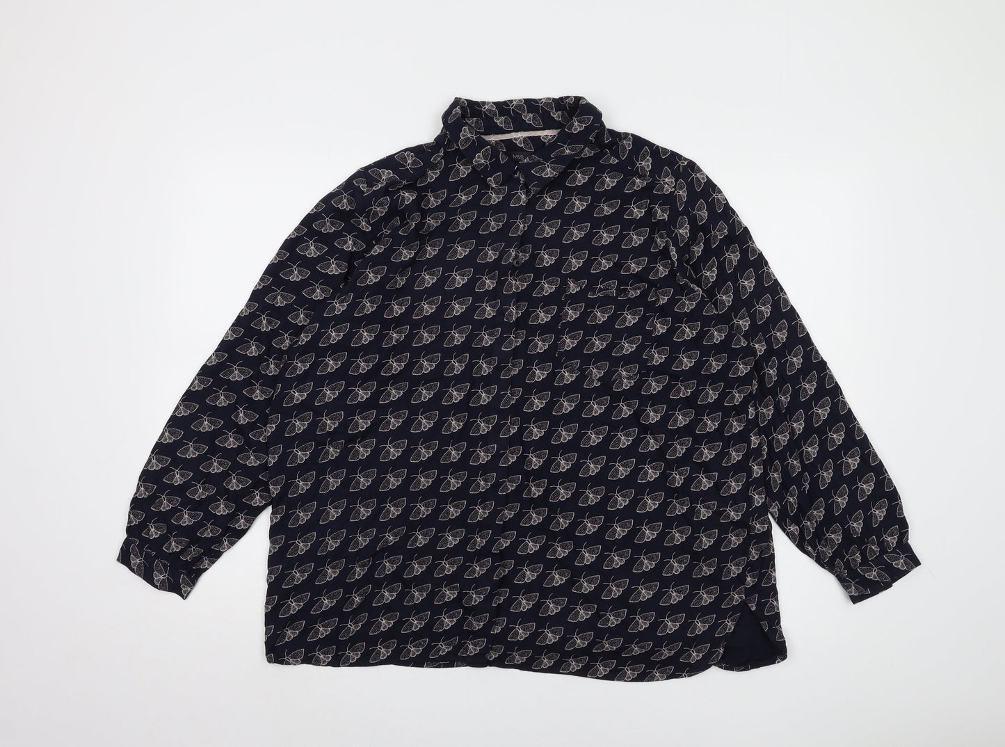 Womens UK Size 18 Marks and Spencer Blue Basic Button-Up