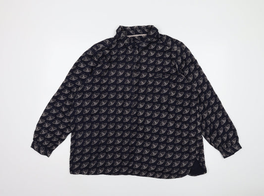 Womens UK Size 18 Marks and Spencer Blue Basic Button-Up