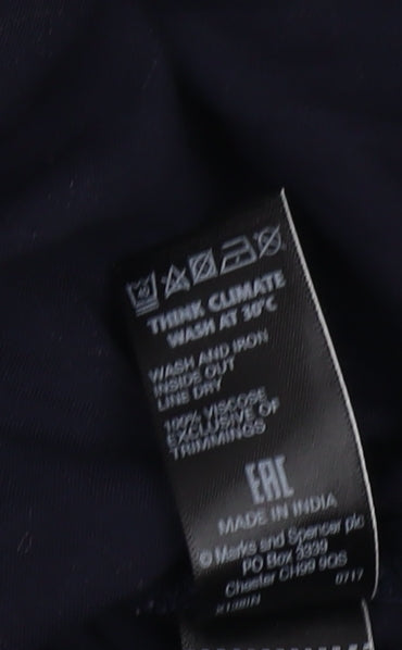 Womens UK Size 18 Marks and Spencer Blue Basic Button-Up