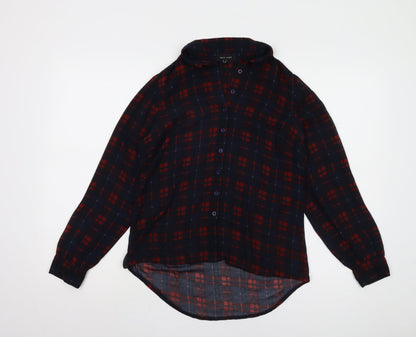 New Look Women's Red Plaid Button-Up Shirt, Size 8